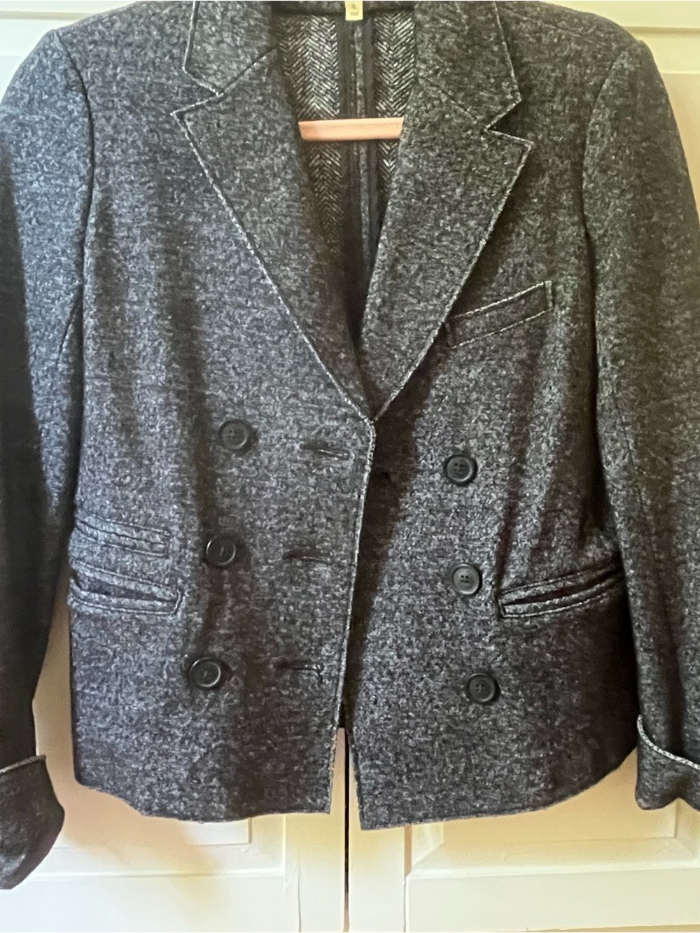 J. Crew Women's Charcoal Gray Double-Breasted Blazer